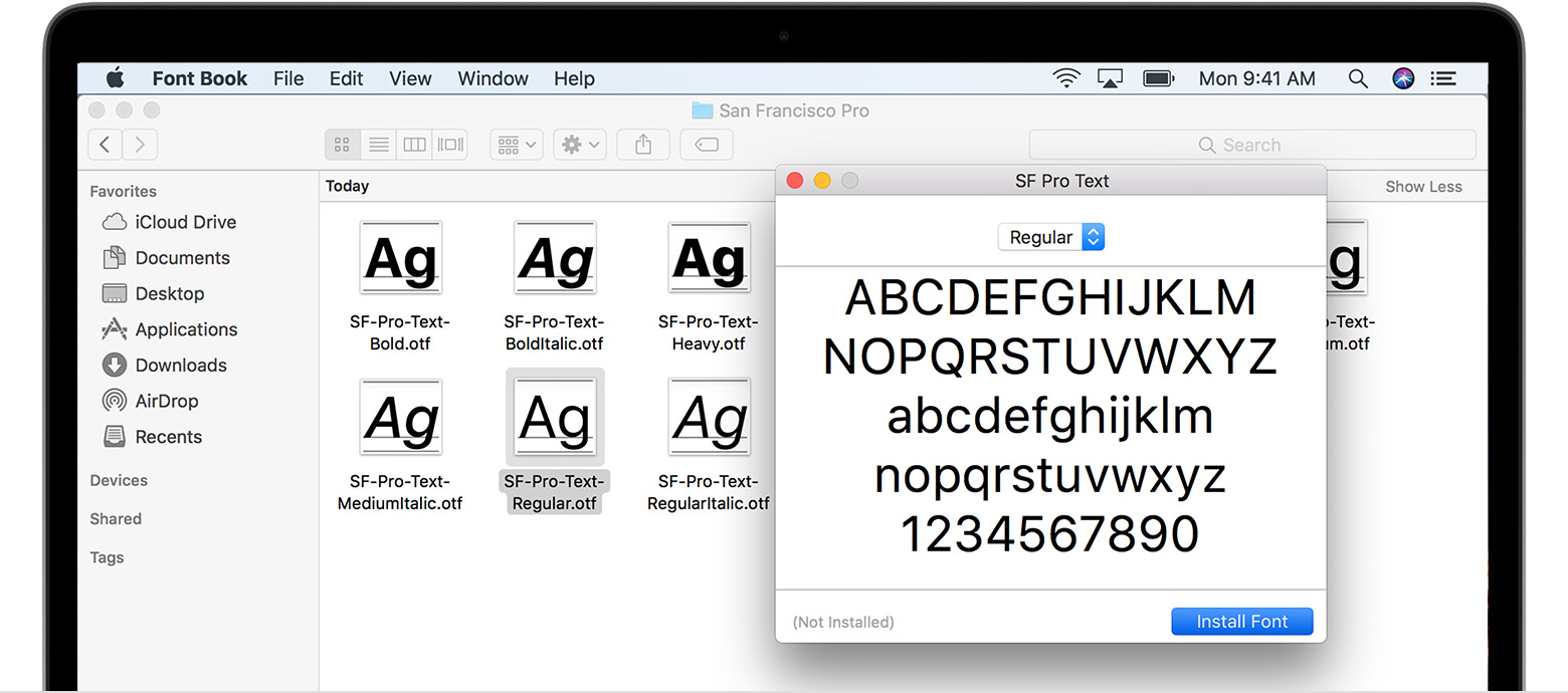 how do i change my font for my email on mac